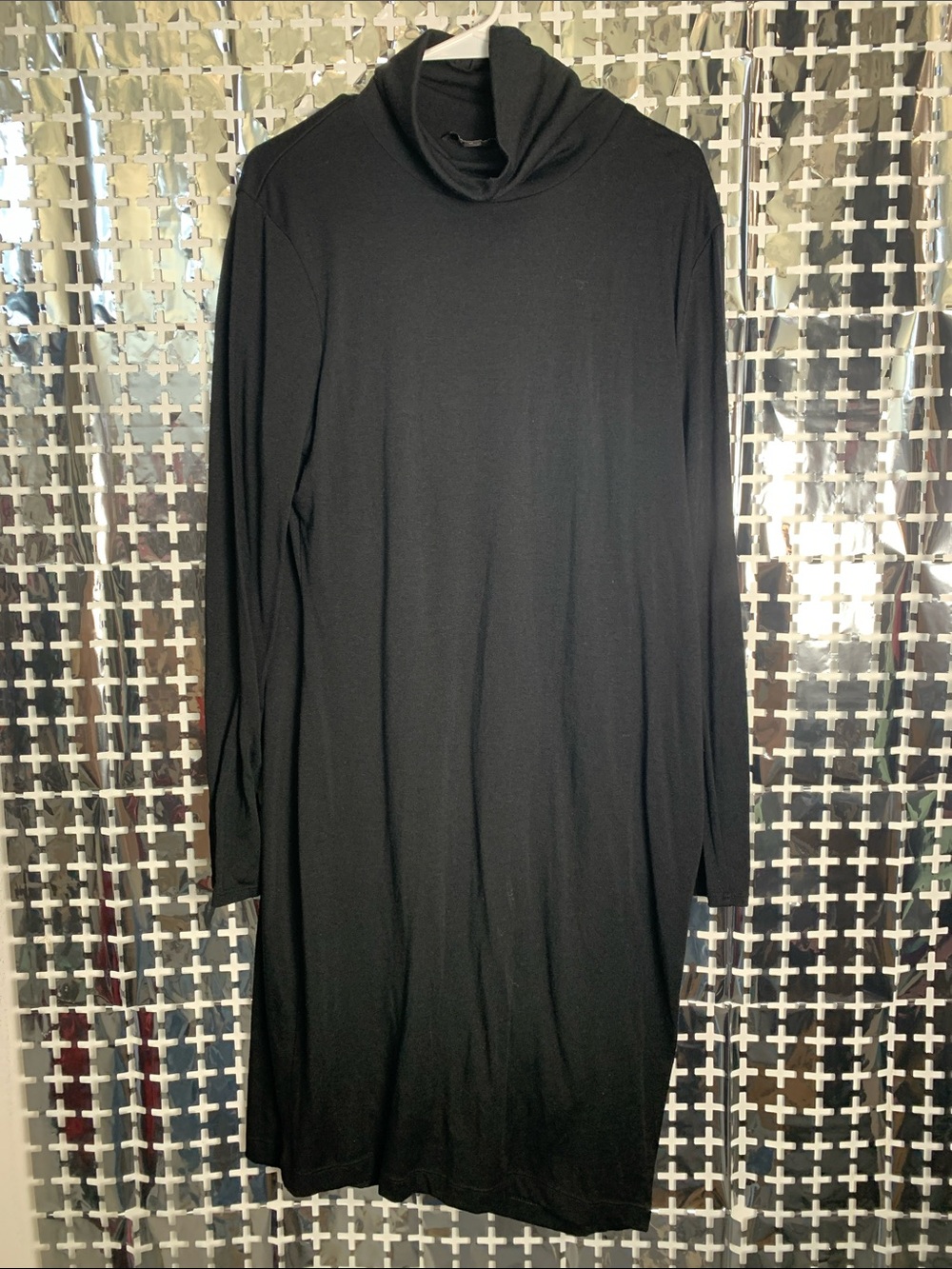 Banana Republic Black Long-Sleeve Turtleneck Dress